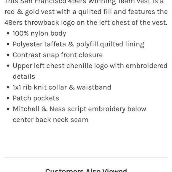 San Francisco 49ers Red Gold Throwback Mitchell & - Picture 10 of 10